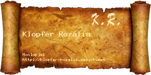 Klopfer Rozália névjegykártya